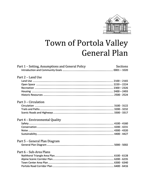 Town of Portola Valley General Plan